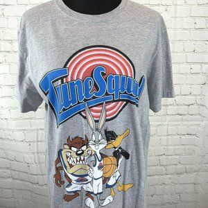 Space Jam Toon Squad T Shirt size L Looney Tunes Bugs Bunny Daffy Duck Taz Gray
